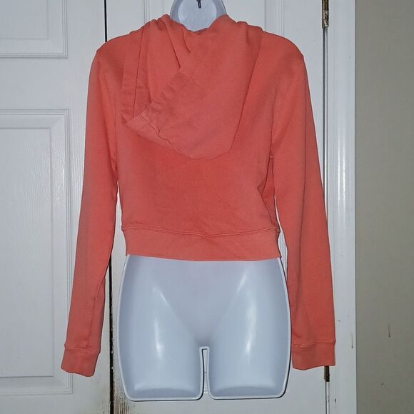 American Eagle salmon color zip up  cropped sweatshirt hoodie  Sz L NWT - Picture 3 of 6